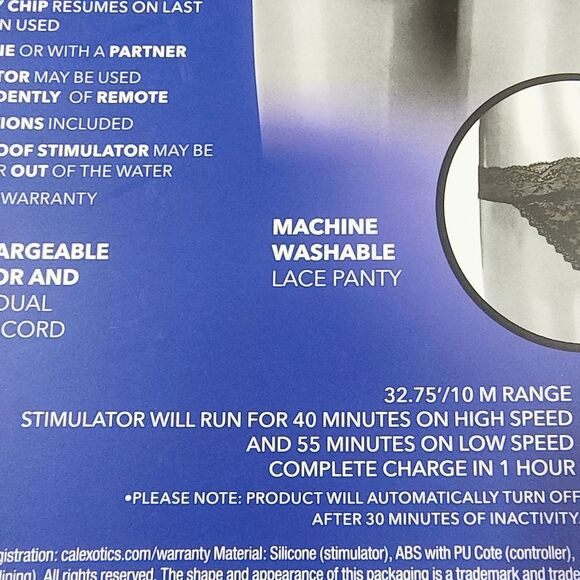 CalExotics Remote Control Black Lace Panty Set -R - Picture 6 of 7